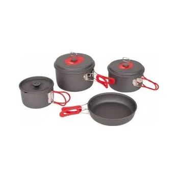 Kempingové nádobí Bo-Camp Cookware set Explorer 4ks Šedá sada nádobí + DÁREK DLE VÝBĚRU!