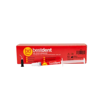 Dentální hygiena BestDent Etchgel leptací gel modrý 37% Balení: 4x 1,2 g + 6 špiček