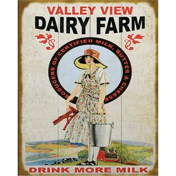 Plechová cedule Nástěnná kovová cedule Dairy Farm - 20*1*25 cm