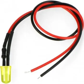 Vývojová deska LED dioda s rezistorem na vodiči - Žlutá, 5 mm 22 - 28V