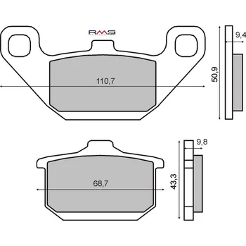 Brzdová destička Brzdové destičky RMS 225101490 organické