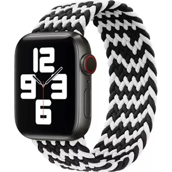 Příslušenství k chytrým hodinkám Nylonový pletený navlékací řemínek pro Apple Watch velikost S Barva: Bílá/černá, Velikost: 38/40/41/42mm, Typ: 16