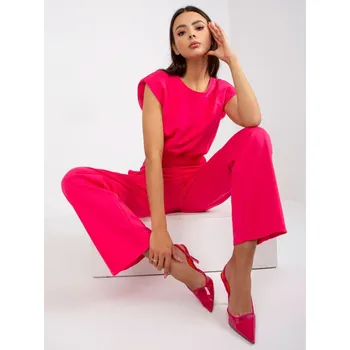 Dámský kostýmek Letní set kalhot a topu Rue Paris fuchsiový EU velikost: L