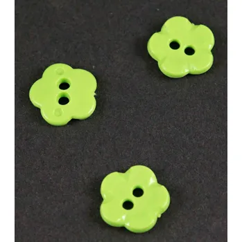Knoflík Knoflík ve tvaru květinky - světle zelená - průměr 1,5 cm
