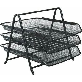 Archivační box Odkladač drátěný, černá, 3-dílný, VICTORIA