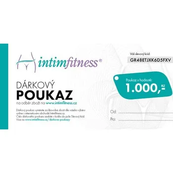 Virtshop Dárkový poukaz Intimfitness v hodnotě 1000 Kč