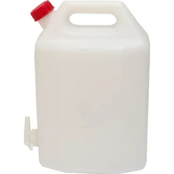 Kanystr Kanystr na vodu s kohoutem z plastu červený/bílý 10 l
