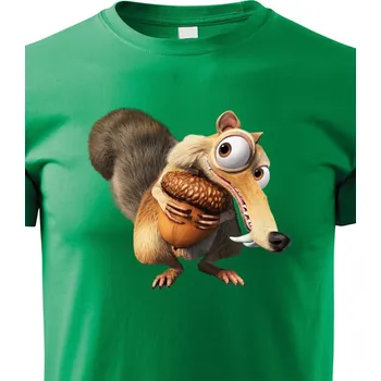 Chlapecké tričko Dětské tričko Veverka Scrat, Barva Zelená, Velikost 110 cm/4 roky, Canvas Dětské tričko Bezvatriko.cz 1326