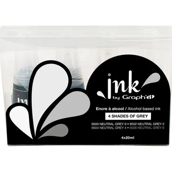 Lihové inkousty GRAPH'IT Ink 25ml, 4ks šedé