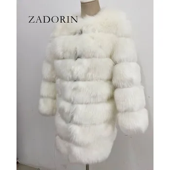 Dámská parka Masivní kožich dámská kožešinová bunda Barva: Bílá, Velikost: 3XL