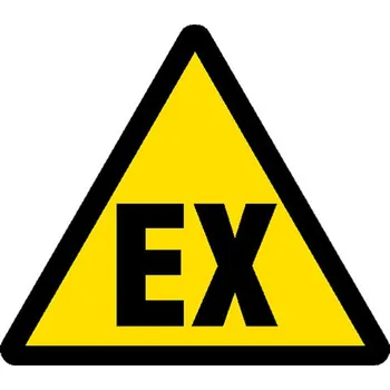 Kancelář Značka Nebezpečí exploze, samolepicí fólie, 15 × 15 cm