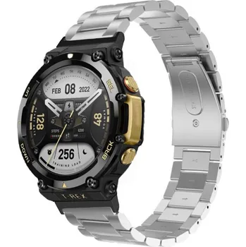 Ostatní příslušenství k chytrým hodinkám eses Kovový řemínek pro Amazfit T-Rex 2 - Stříbrný