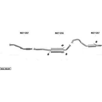 Zadní díl výfuku zadní díl výroba Imasaf Bosal NI2-507