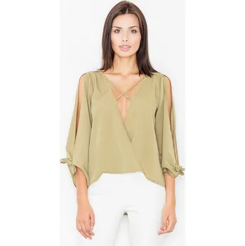 Dámská halenka Dámská olivově zelená halenka M485 Velikost: L