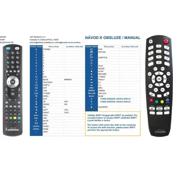 Dálkový ovladač General ARION AF1900CW - náhradní dálkový ovladač