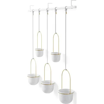 Květináč Umbra Triflora 138 x 94 x 18 cm bílý/mosaz 5 ks