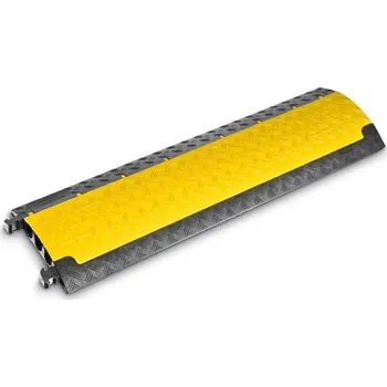 kabelová chránička Černo-žlutý plastový kabelový most s transparentním víkem DEFENDER MINI LUX - délka 105 cm, šířka 29 cm, výška 5 cm