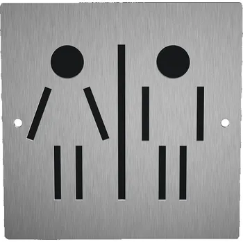 Domovní cedule Nerezový piktogram WC 2b Rozměr: 12 x 12 cm