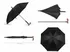 Deštník Stoklasa Deštník s vycházkovou holí černý