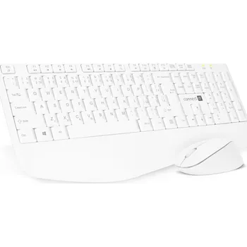 CONNECT IT Combo bezdrátová bílá klávesnice + myš, (+1x AAA +1x AA baterie zdarma), CZ + SK layout