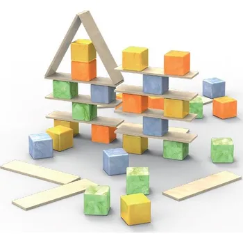ostatní stavebnice WOODY CUBE Eko-stavebnice 150 dílů v sáčku