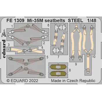 Plastikový model Eduard 1/48 Mi-35M seatbelts STEEL (ZVEZDA)
