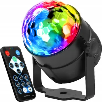 Světelný efekt Párty barevná LED disco koule s dálkovým ovládáním