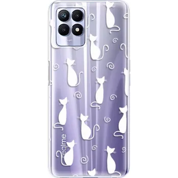 Pouzdro na mobilní telefon Odolné silikonové pouzdro iSaprio - Cat pattern 05 - white - Realme 8i