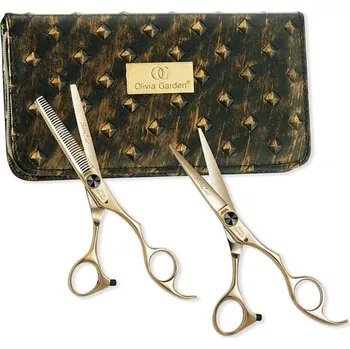 Kadeřnické nůžky Olivia Garden SilkCut Black & Gold Edition set