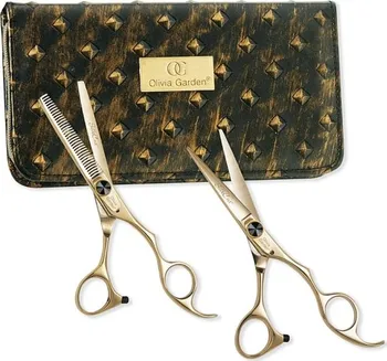 Kadeřnické nůžky Olivia Garden SilkCut Black & Gold Edition set