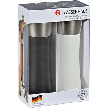 Mlýnek na koření Sada mlýnků na pepř a sůl AUSBURG 18 cm, černá/bílá - Zassenhaus (AUSBURG Set dřevěný mlýnek na pepř a sůl bílá/černá 18 cm - Zassenhaus)