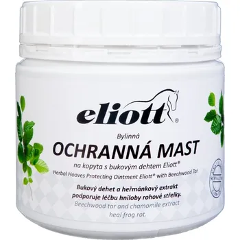 Kosmetika pro koně Eliott Ochranná bylinná mast na kopyta s bukovým dehtem 450 ml