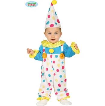 Karnevalový kostým Guirca Baby barevný klaun dětský kostým Velikost: 12 – 18 měsíců