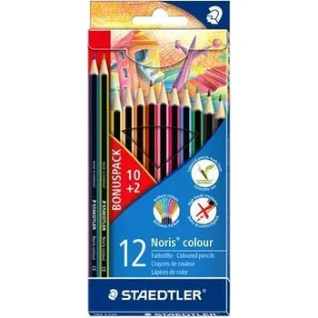 Pastelka STAEDTLER Barevné pastelky Noris Colour, 10+2 mix barev, šestihranné, STAEDTLER 19916