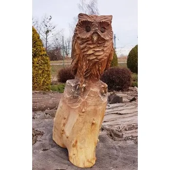 Zahradní dekorace Firouzi Dřevěná sova 60cm