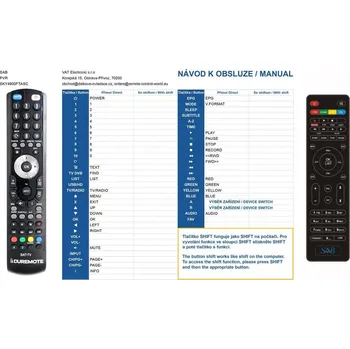 Dálkový ovladač General SAB SKY 4900 FTASC HD, SKY 4780 FTA - náhradní dálkový ovladač