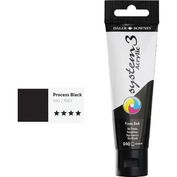 Speciální výtvarná barva Daler & Rowney System 3 Acrylic 59ml - Process Black 040