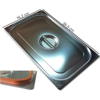 Gastro víko GN 1/4 se silikonovým těsněním PROFI (Víko nerez PROFI se silikonovým těsněním, velikost GN 1/4)