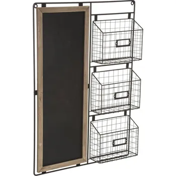 Atmosphera Poznámková tabule s košíky, černá, 58 x 70 cm