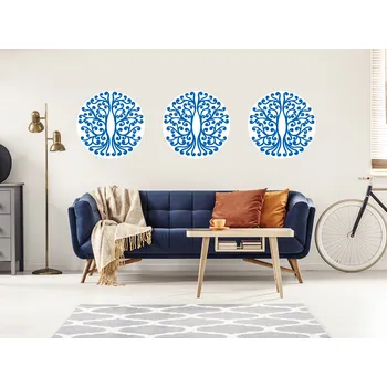 Samolepící dekorace Dekorativní kruhy samolepky na zeď 3 ks kruh každý 20 x 20 cm