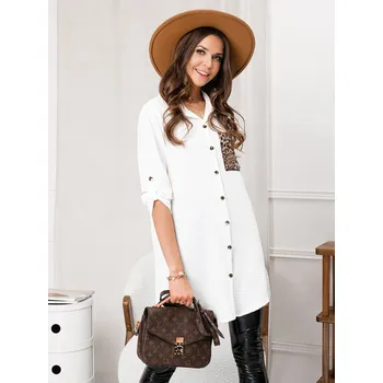 Dámská košile Edoti KLR002_22078 bílá/hnědá uni