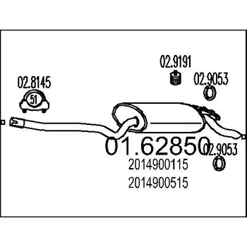 Auto-moto Zadní tlumič výfuku MTS 01.62850
