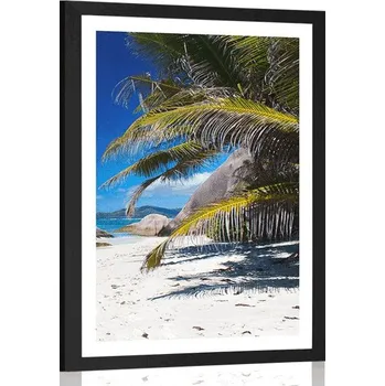 Plakát Dovido Plakát s paspartou krásy pláže Anse Source