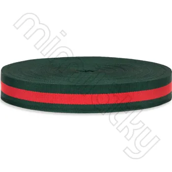 Stuha Stuha zelená/červená 2,5cm
