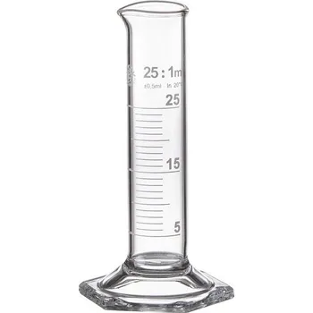 Válec odměrný nízký, třída přesnosti B, bílá graduace, SIMAX, Objem [ml]: 25