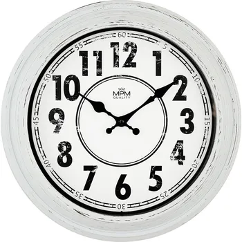 Hodiny MPM Retro bílé analogové nástěnné hodiny MPM Retrospect E01.4231.00