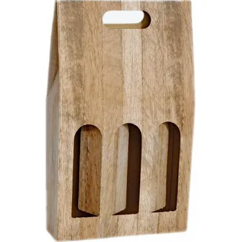 Obal na 3 láhve dekor dřevo s odnosem