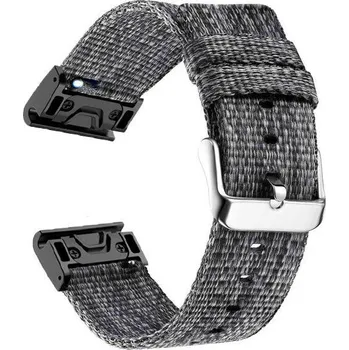 Řemínek na hodinky Nylonový řemínek Ricardo 26mm (pro Garmin Fenix 8/7X/6X (51mm), Tactix aj.), šedý V1, QuickFit