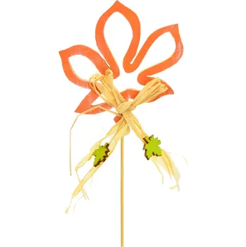 Zápich dřevěný list oranžový