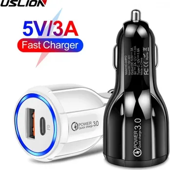 Auto-nabíječka rychlo-nabíječka USB QC3.0 + USB-C PD